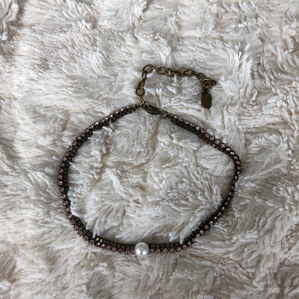 NWOT 💕 Lionette Choker with Pink Crystals, Pearl - Picture 3 of 5